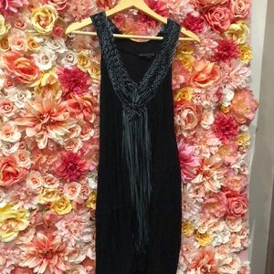 Black flowing fringe dress!